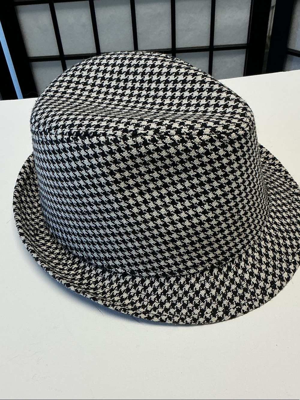 Men's Black & White Houndstooth Trilby Hat